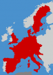 Karte von Europa mit allen von mir besuchten Ländern markiert